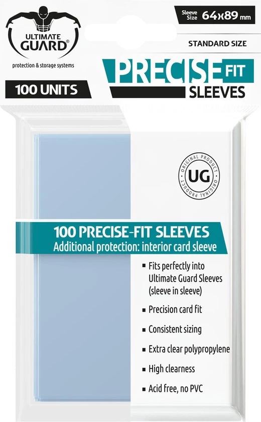Ultimate Guard Precise-Fit Sleeves Standard Size Transparent (100) 3 Ultimate Guard Precise-Fit Sleeves Standard Size Transparent (100)