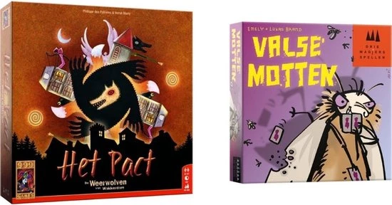 999 Games Spellenbundel - Kaartspel - 2 Stuks - De Weerwolven Van Wakkerdam: Het Pact & Valse Motten 3 999 Games Spellenbundel - Kaartspel - 2 Stuks - De Weerwolven Van Wakkerdam: Het Pact & Valse Motten