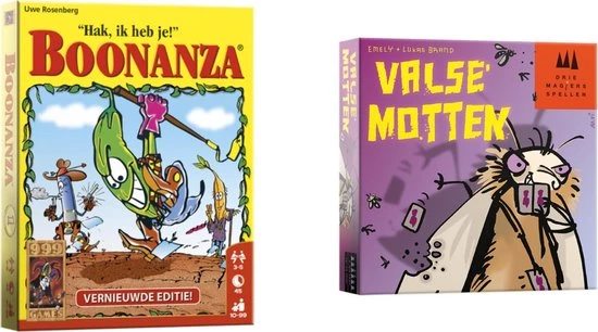 Merkloos Spellenbundel - Kaartspellen - 2 Stuks - Boonanza & Valse Motten 3 Merkloos Spellenbundel - Kaartspellen - 2 Stuks - Boonanza & Valse Motten