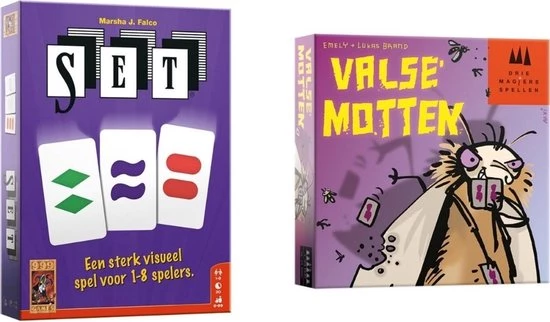999 Games Spellenbundel - Kaartspel - 2 Stuks - SET! & Valse Motten 3 999 Games Spellenbundel - Kaartspel - 2 Stuks - SET! & Valse Motten