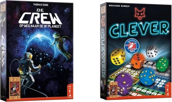 999 Games Spellenbundel - Kaartspellen - 2 Stuks - De Crew & Clever 3 999 Games Spellenbundel - Kaartspellen - 2 Stuks - De Crew & Clever