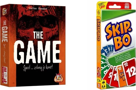 Merkloos Spellenbundel - Kaartspel - 2 Stuks - The Game & Skip-Bo 3 Merkloos Spellenbundel - Kaartspel - 2 Stuks - The Game & Skip-Bo