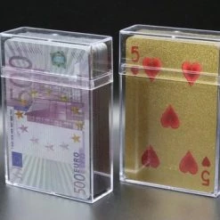 Merkloos Luxe Speelkaarten - 1x 54 Kaarten - Poker - Speelkaarten - Blackjack - Met Bewaardoos - Glitter - Goud -Goedkope kaartspellen winkel 550x366 6