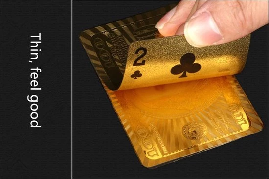 Merkloos Game Dek Goudfolie Poker Set Plastic Magic Card Waterdicht Kaarten Magic 24K Gold Speelkaarten Poker 5 Merkloos Game Dek Goudfolie Poker Set Plastic Magic Card Waterdicht Kaarten Magic 24K Gold Speelkaarten Poker - Afbeelding 3