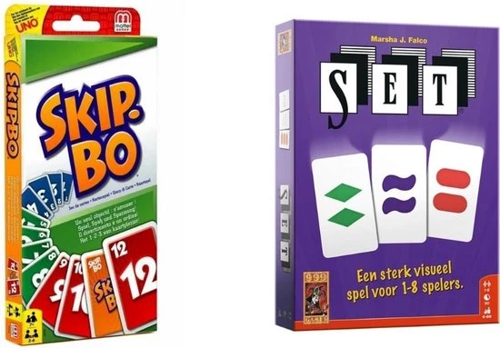 999 Games Spellenbundel - Kaartspel - 2 Stuks - Skip-Bo & SET! 3 999 Games Spellenbundel - Kaartspel - 2 Stuks - Skip-Bo & SET!