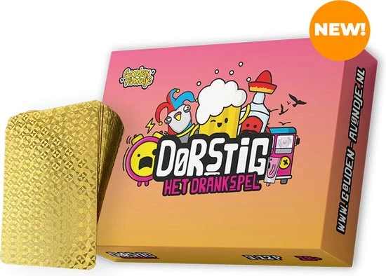 Gouden-Avondje? Combi - Dorstig Het Drankspel + Gouden Kaartspel (waterbestendig) - Gouden-Avondje - Nederlands - 18+ 3 Gouden-Avondje? Combi - Dorstig Het Drankspel + Gouden Kaartspel (waterbestendig) - Gouden-Avondje - Nederlands - 18+