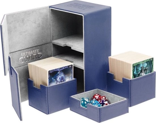 Ultimate Guard Twin Flip´n´Tray Deck Case 200+ Standard Size XenoSkin Blue 3 Ultimate Guard Twin Flip´n´Tray Deck Case 200+ Standard Size XenoSkin Blue
