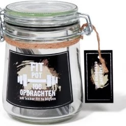 SENZA Fitpot - 100 Sportieve Opdrachten - Lekker Fit Blijven - Zwart