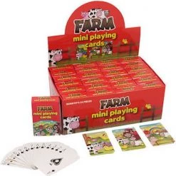 Merkloos Mini Boerderij Dieren Thema Speelkaarten 6 X 4 Cm In Doosje Van Karton - Handig Formaatje Kleine Kaartspelletjes -Goedkope kaartspellen winkel 550x551