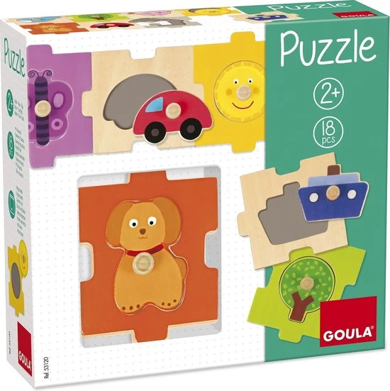 Goula Houten Puzzel - 18 Stukjes 3 Goula Houten Puzzel - 18 Stukjes