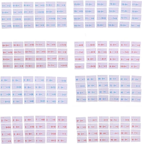 ZaciaToys Educatief Kaartspel - Leerspel - Leren Rekenen - Denksport - Educatieve Kaartspellen - Flashkaart - Geheugenkaart - Flitskaart 4 Stuks - Optellen - Aftrekken - Delen - Vermenigvuldigen 7 ZaciaToys Educatief Kaartspel - Leerspel - Leren Rekenen - Denksport - Educatieve Kaartspellen - Flashkaart - Geheugenkaart - Flitskaart 4 Stuks - Optellen - Aftrekken - Delen - Vermenigvuldigen - Afbeelding 5