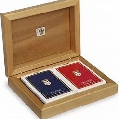 Dal Negro Speelkaarten Met Houder Hout Bruin 3-delig