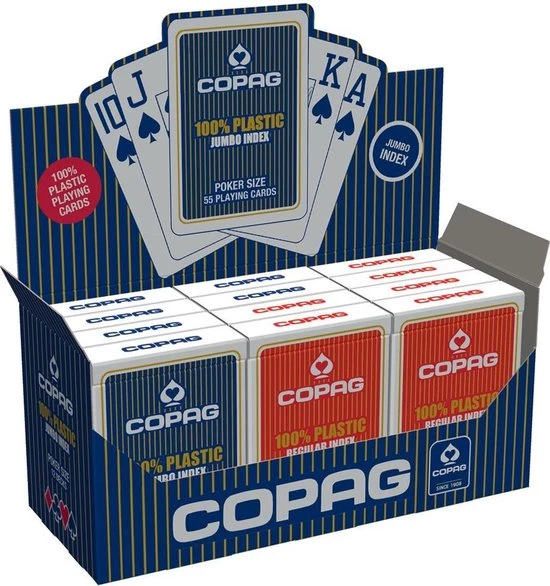 Copag Plastic Pokerkaarten - Jumbo Index - Display 3 Copag Plastic Pokerkaarten - Jumbo Index - Display