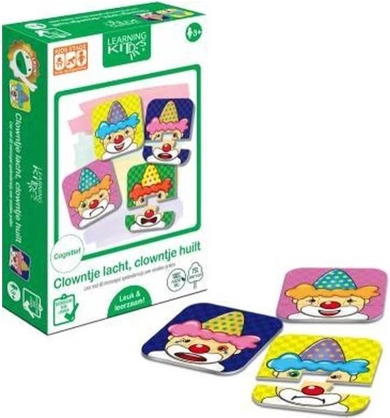 Merkloos Learning Kitds - Clowntje Lacht, Clowntje Huilt 15x23,5x5cm 3 Merkloos Learning Kitds - Clowntje Lacht, Clowntje Huilt 15x23,5x5cm
