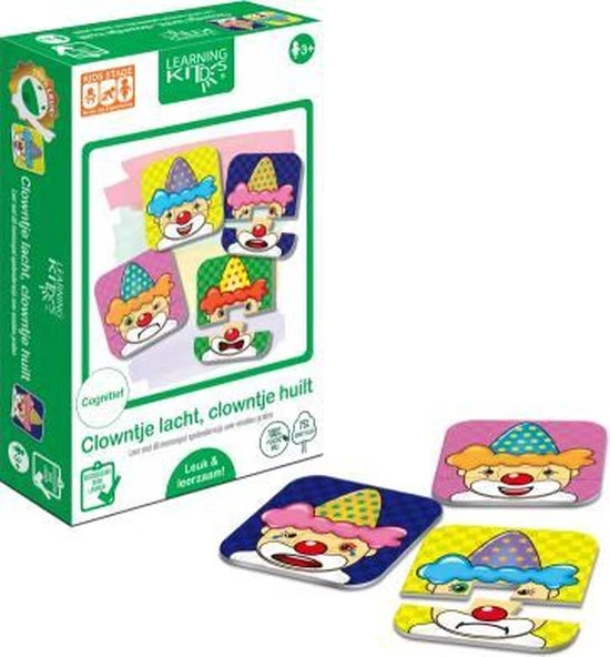Merkloos Learning Kitds - Clowntje Lacht, Clowntje Huilt 15x23,5x5cm 4 Merkloos Learning Kitds - Clowntje Lacht, Clowntje Huilt 15x23,5x5cm - Afbeelding 2