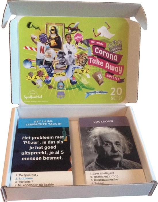 SpellenNel Het Echte Corona Take Away Kwartet - 20 Sets - XL - Coronakwartetspel - Coronakwartet -brievenbuscadeau 5 SpellenNel Het Echte Corona Take Away Kwartet - 20 Sets - XL - Coronakwartetspel - Coronakwartet -brievenbuscadeau - Afbeelding 3