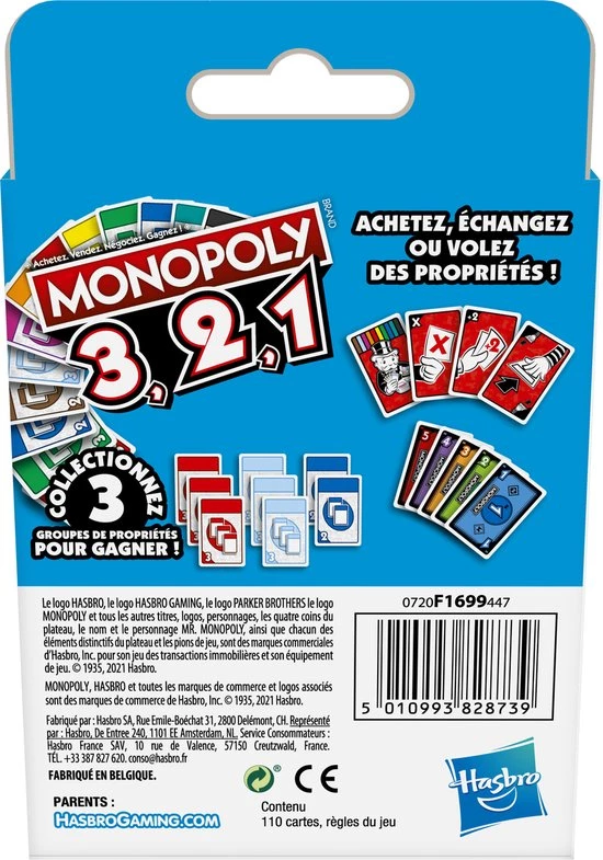 Monopoly 3, 2, 1 - Franstalig Kaartspel 7 Monopoly 3, 2, 1 - Franstalig Kaartspel - Afbeelding 5