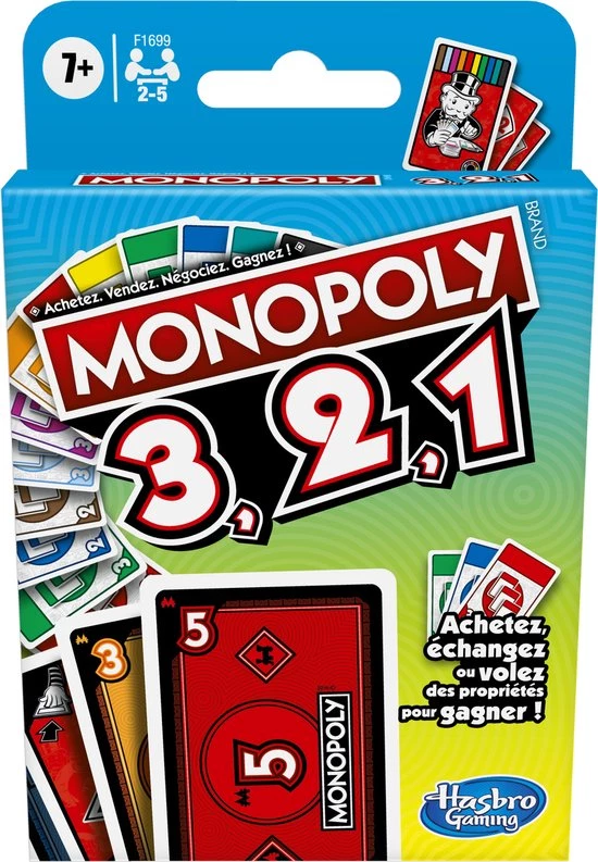 Monopoly 3, 2, 1 - Franstalig Kaartspel 8 Monopoly 3, 2, 1 - Franstalig Kaartspel - Afbeelding 6
